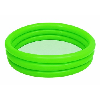 Piscina Gonflabila cu 3 Inele 102 x 25 cm, Verde Piscina Gonflabila cu 3 Inele 102 x 25 cm, Verde