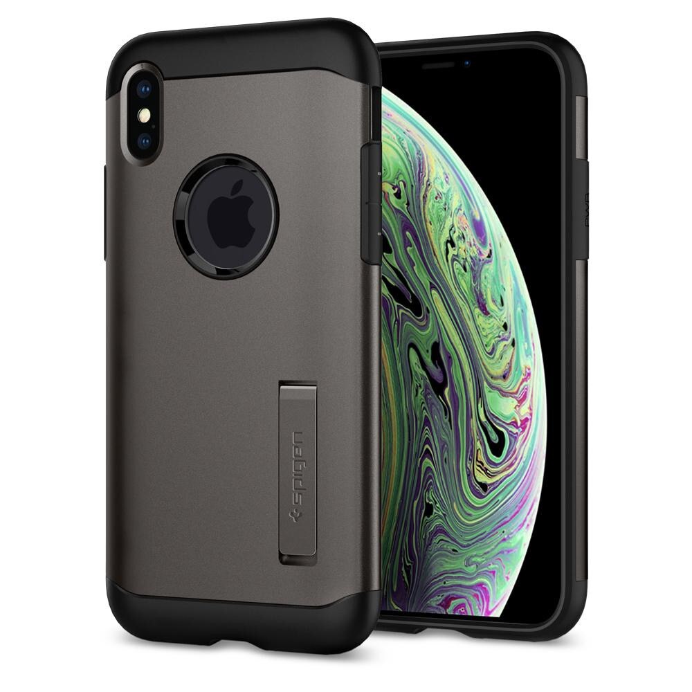 Carcasa Spigen iPhone XS Slim Armor, Gunmetal