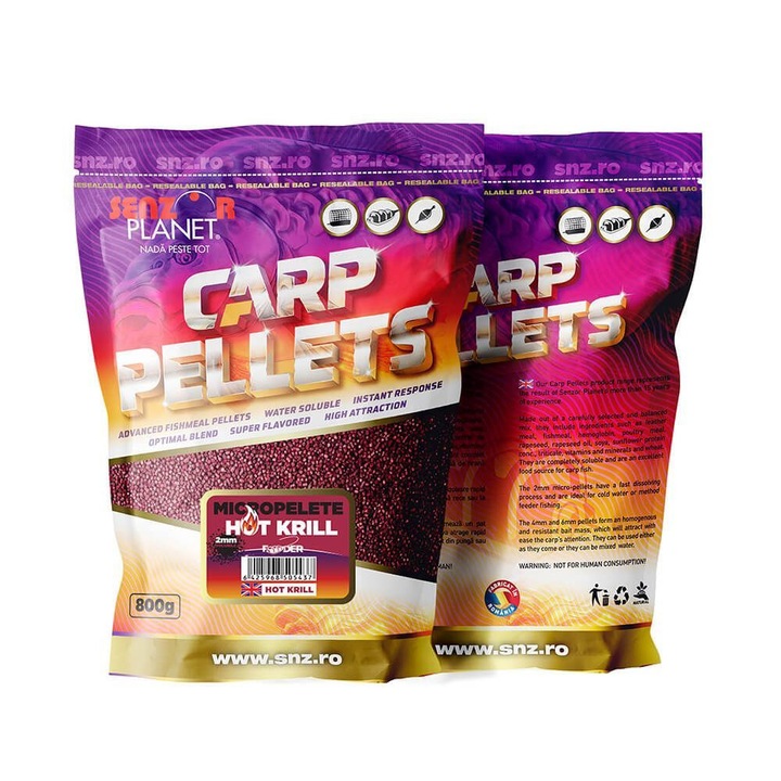Micropelete crap, Senzor Planet, Hot Krill, 2 mm, 800 g