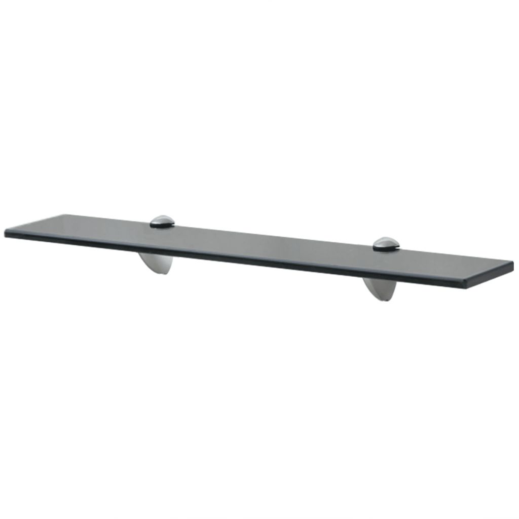 Raft suspendat din sticla, vidaXL, Negru, 60 x 10 cm, 8 mm