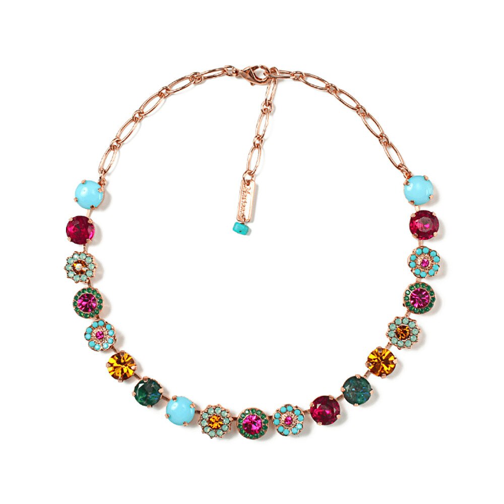 Colier placat cu Aur roz de 24K, Cristale, Happy Days by Roxannes - Mariana Jewellery, Multicolor 3084-1007rg