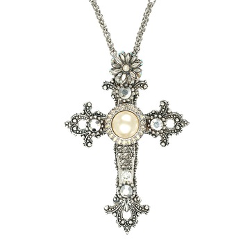 Pandantiv cu lant placat cu Argint 925, Cristale si perle, Casablanca by Roxannes - Mariana Jewellery, Alb 5122-1006sp Pandantiv cu lant placat cu Argint 925, Cristale si perle, Casablanca by Roxannes - Mariana Jewellery, Alb 5122-1006sp