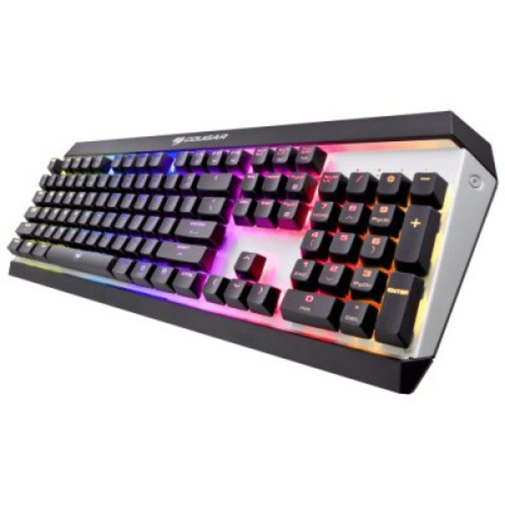 Tastatura, Cougar Gaming, Attack X3, USB, Blue Cherry MX RGB, Mecanica, Negru