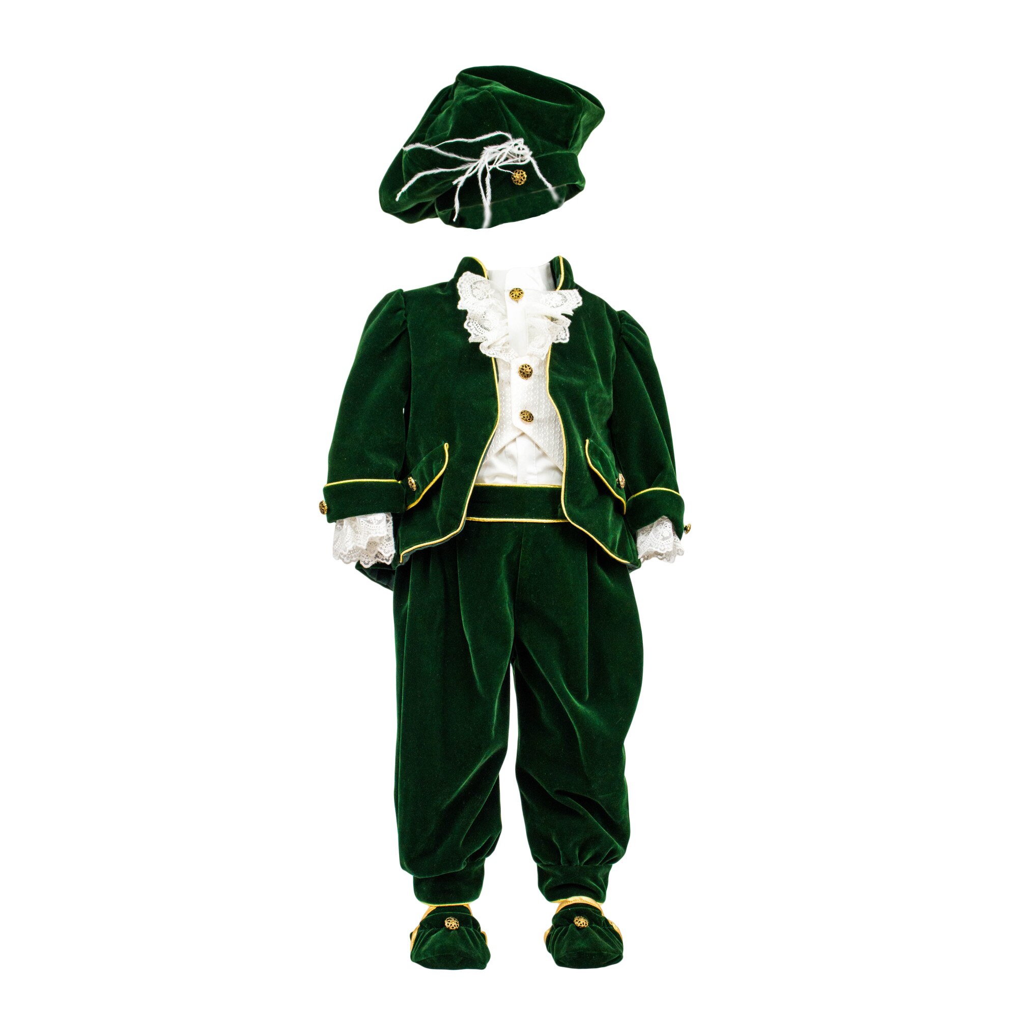 Micul Print din catifea de culoare verde, varsta 3-6 luni