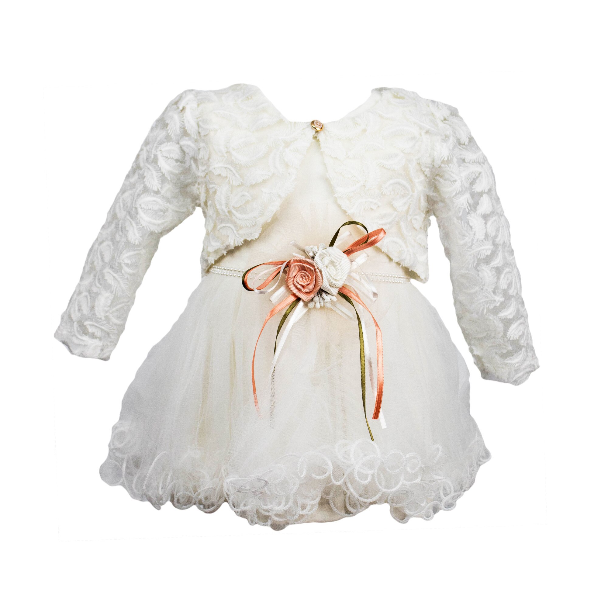 Rochie Katy cu bolero, culoare alba, varsta 18 luni