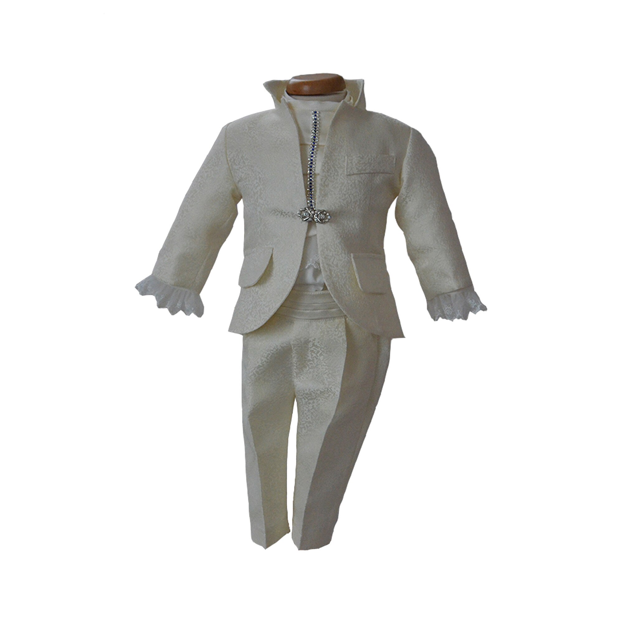 Costumas botez Avorio, Darline, 6 piese, ivoire, 0-1 an