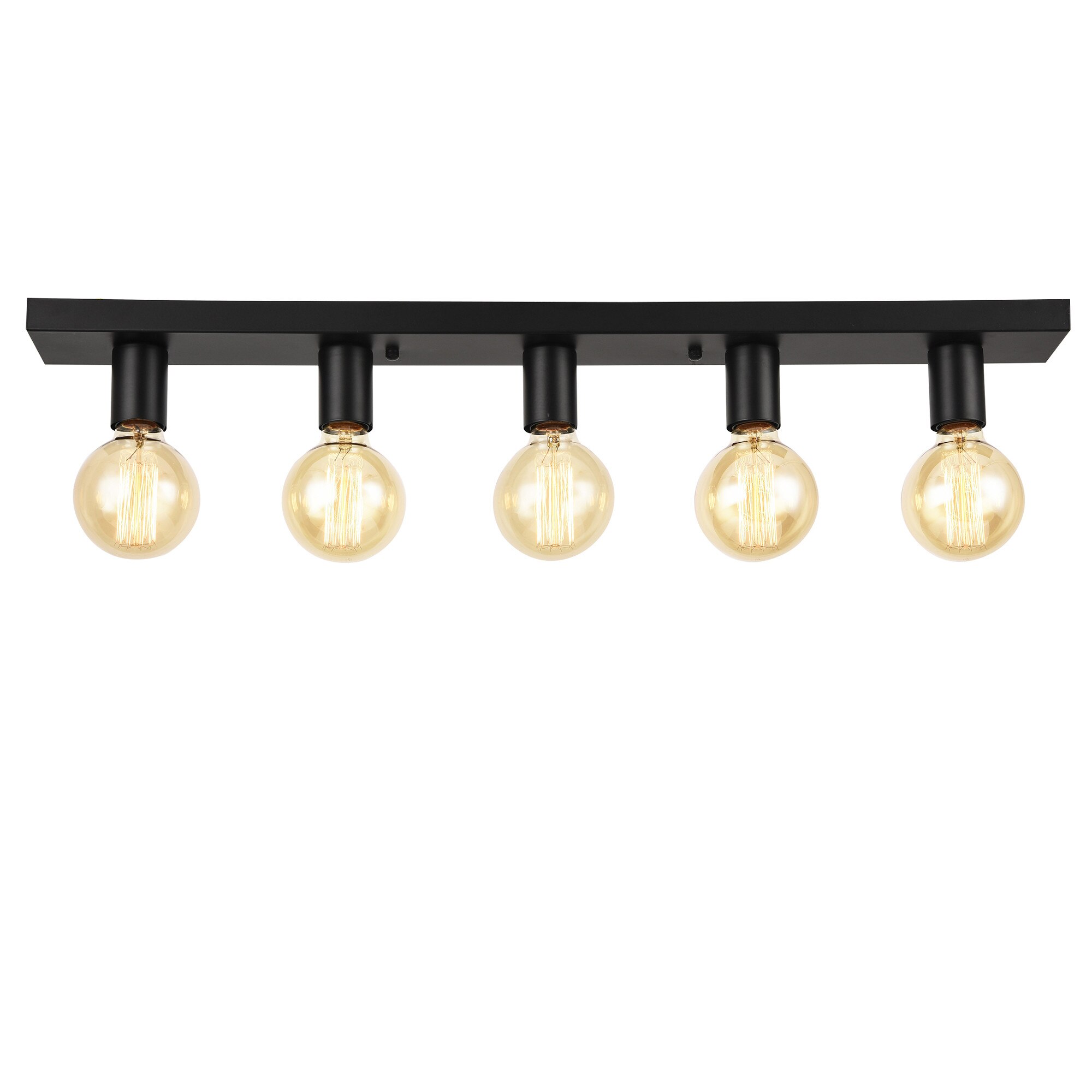 Plafoniera Korinth, lux.pro, 80 x 8 x 9 cm, 5 x E27, max. 60W, metal, negru