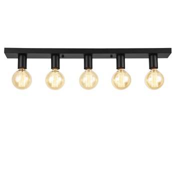 Plafoniera Korinth, lux.pro, 80 x 8 x 9 cm, 5 x E27, max. 60W, metal, negru Plafoniera Korinth, lux.pro, 80 x 8 x 9 cm, 5 x E27, max. 60W, metal, negru