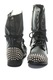 Steve Madden, Tarney rövid szárú bőrbakancs, Fekete / Ezüstszín, 38