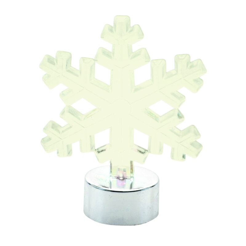 Figurina LED Fulg de zapada, 8x10 cm, comutator on/off, decor din acril