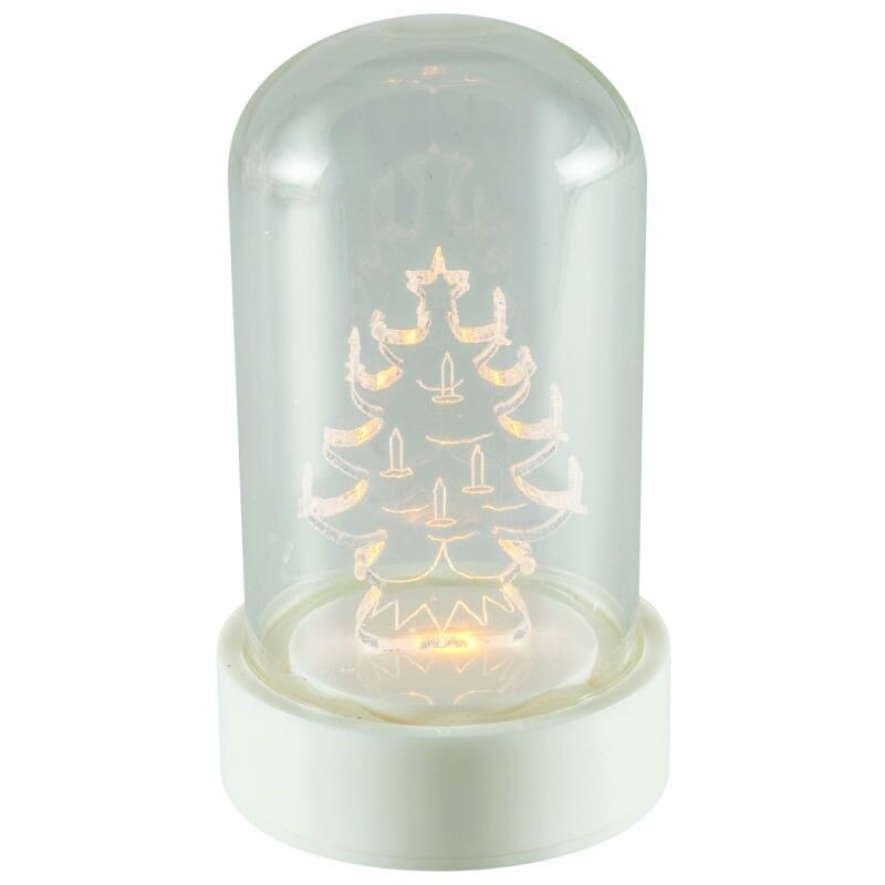 Decoratiune luminoasa Brad, 9 cm, LED lumina calda, buton on/off, Home