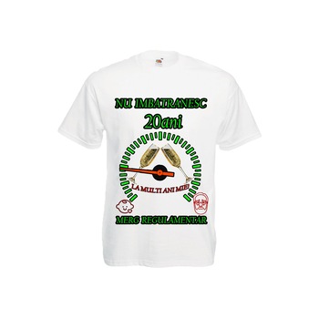Tricou personalizat Fruit of the loom barbat nu imbatranesc 20 ani alb M Tricou personalizat Fruit of the loom barbat nu imbatranesc 20 ani alb M