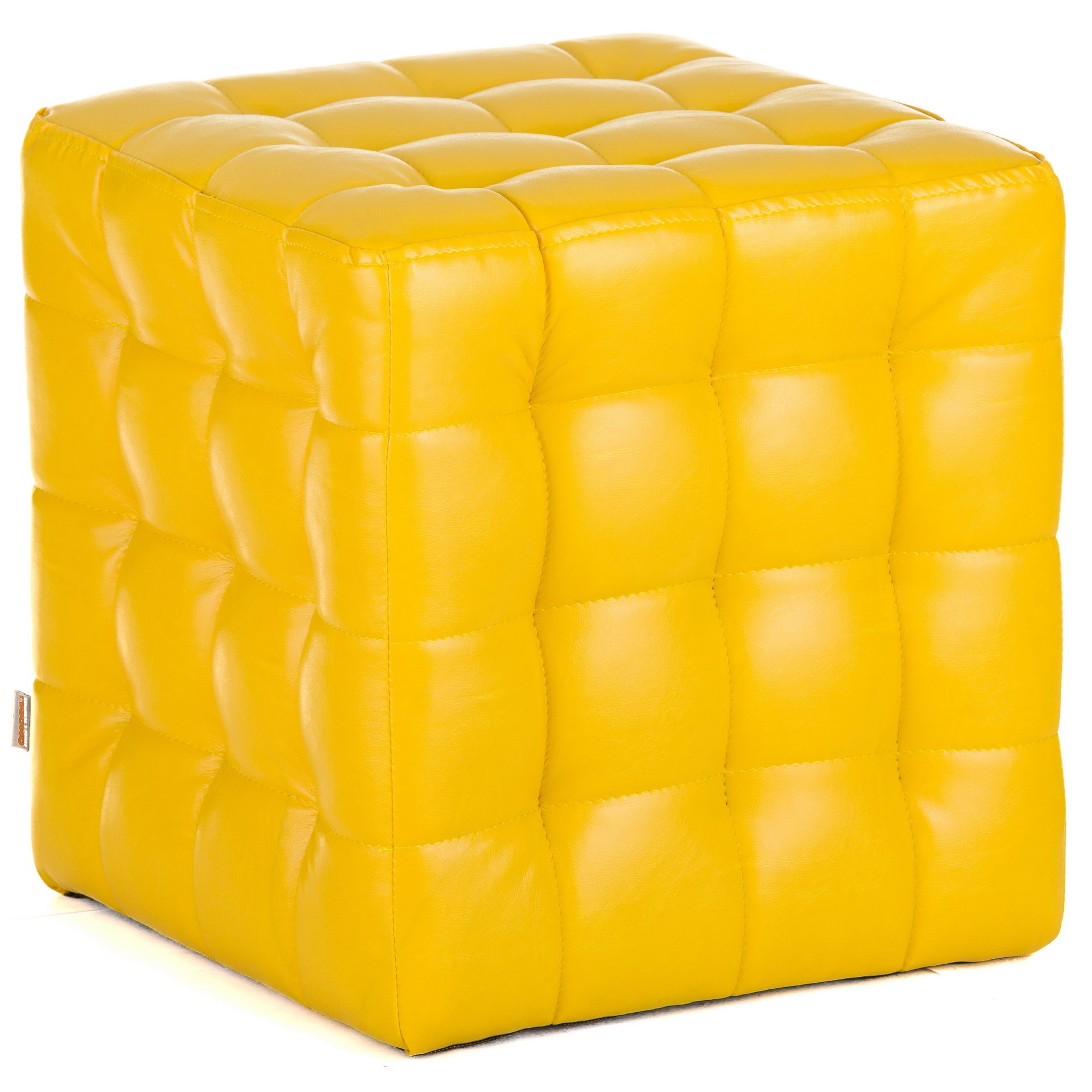 Taburet QMOBILI Bump Galben, piele ecologica, tip cub