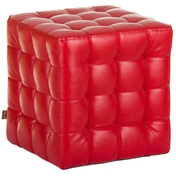 Taburet QMOBILI Bump Rosu, piele ecologica, tip cub Taburet QMOBILI Bump Rosu, piele ecologica, tip cub