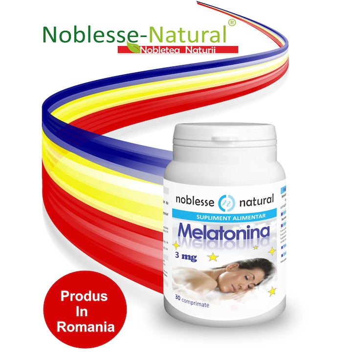 Pachet 1+1 Melatonina 3 mg Noblesse Natural, comprimate, pentru somn, 30 comprimate