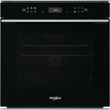 Cuptor incorporabil Whirlpool W7OM44S1PBL, Electric, Multifunctional, Grill, Timer, Display, Tehnologia 6th Sense, Autocuratare pirolitica, 73 l, Clasa A+, Negru