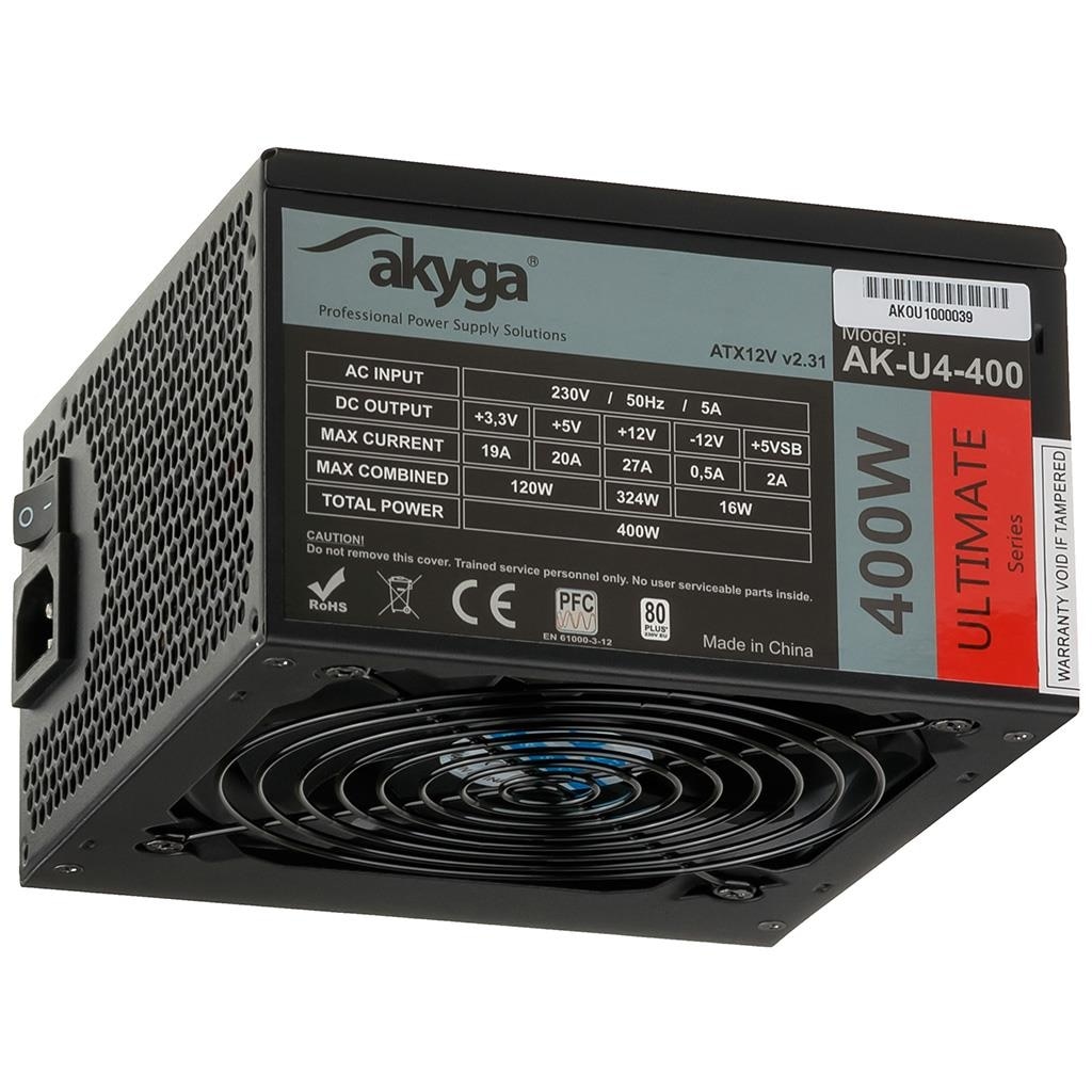Sursa alimentare Akyga Ultimate ATX Power Supply 400W AK-U4-400 80+Bronze Fan12cm P8 4xSATA PCI-E
