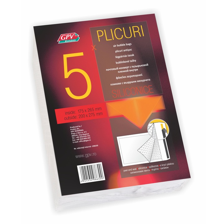 Plic perna aer Ext-202*275Mm/Int-180X265Mm Alb 5/Set