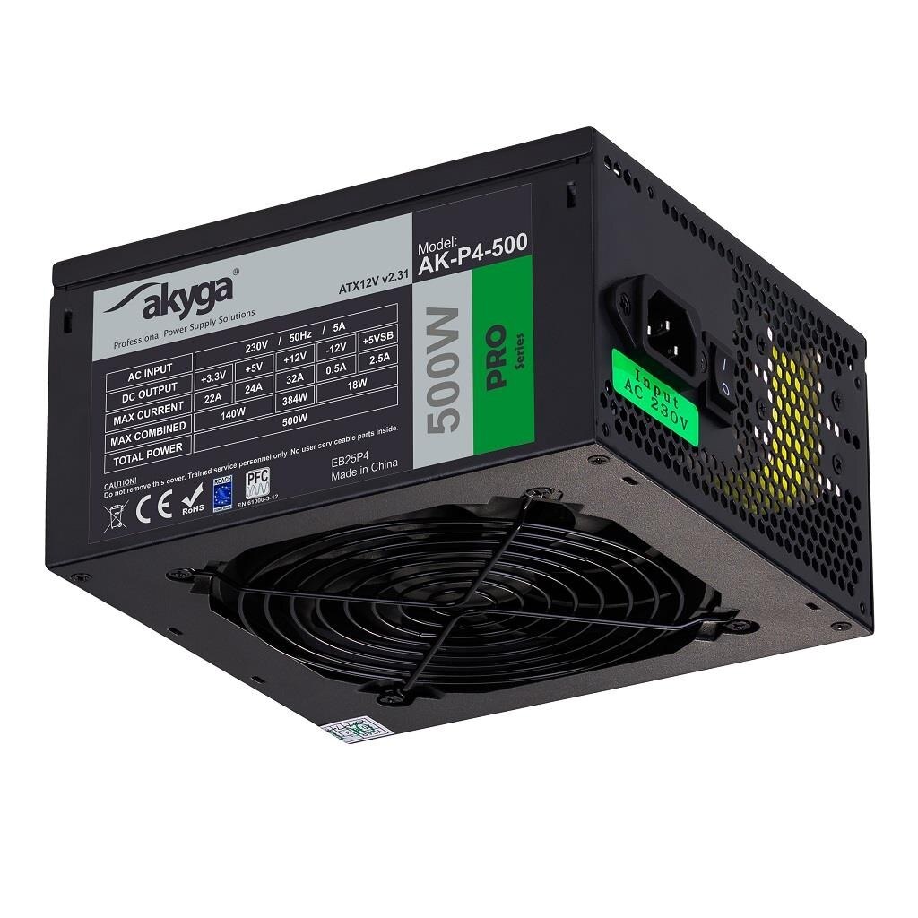 Sursa alimentare Akyga Pro Semi-Modular ATX Power Supply 500W AK-P4-500 Fan12cm P8 5xSATA 2xPCI-E