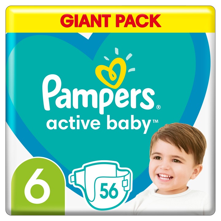 Pampers Active Baby Giant Pack pelenka, 6-os méret, 56 db