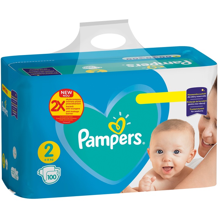 Пелени Pampers Active Baby Giant Pack 2, 4 -8 кг, 100 броя