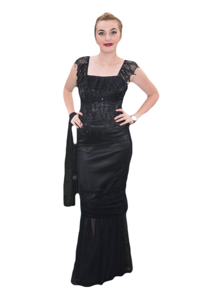 Rochie eleganta,inchidere cu fermoar, croi simplu, D&J Exclusive, Negru