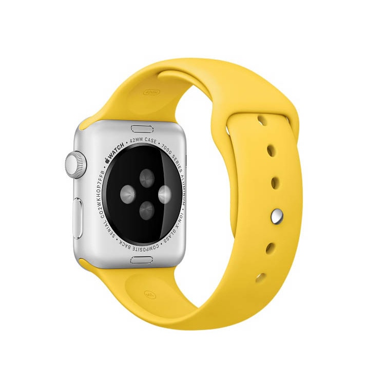 Curea compatibila cu Apple Watch 1/2/3/4, Bratara Sport, Silicon, 40mm, Galben