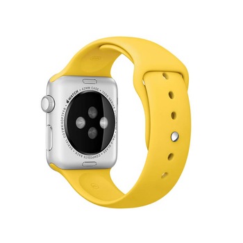 Curea compatibila cu Apple Watch 1/2/3/4, Bratara Sport, Silicon, 40mm, Galben