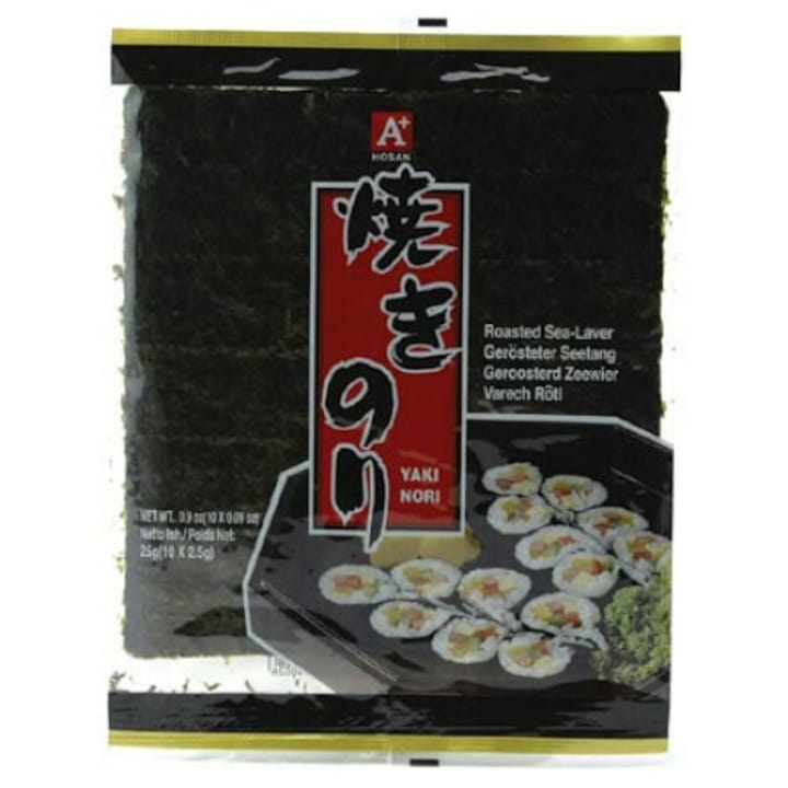 Alge prajite pentru sushi Yaki Nori 25 g (10 foi x 2.5 g) - A+