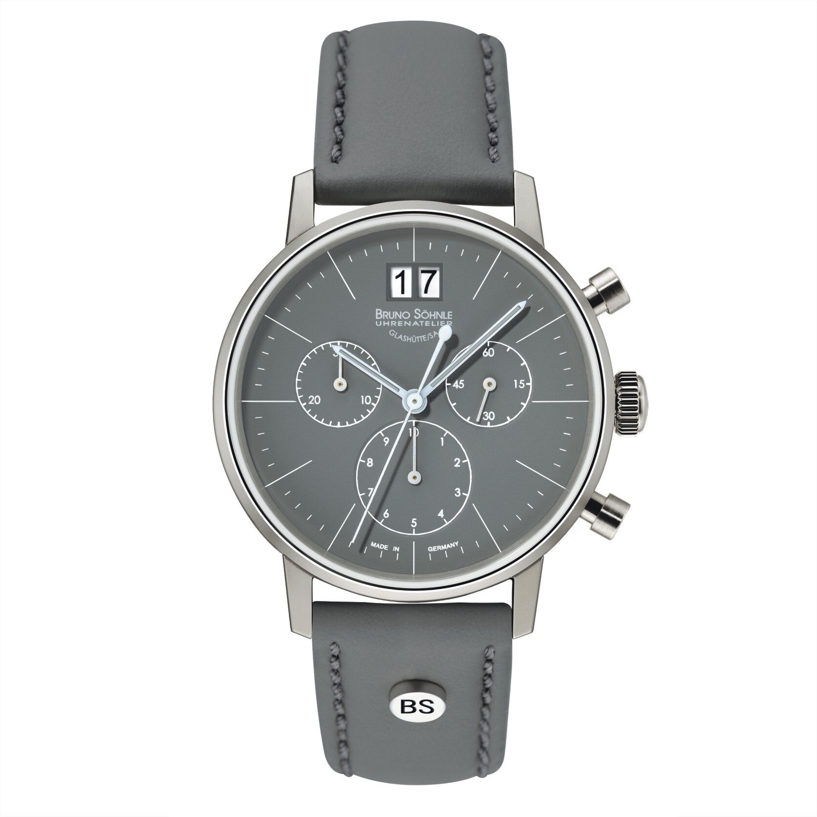 Ceas Bruno Sohnle 17-13178-841, Stuttgart, dama, gri, carcasa 36mm, cronograf