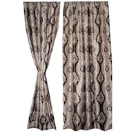 Set 2 draperii black-out MASTEL 140x245cmx2,culoare bej-maro,model baroc B3M