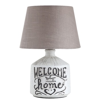 Veioza Rabalux Petra, E14, 40W, 35 cm, ceramica/textil, Alb/Bej Veioza Rabalux Petra, E14, 40W, 35 cm, ceramica/textil, Alb/Bej