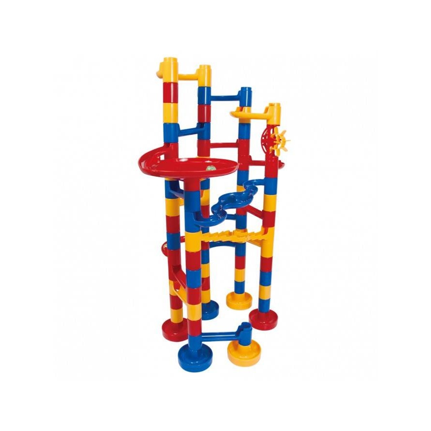 Set de constructie pentru copii Galt Super curse cu bilute de sticla, 4 ani+
