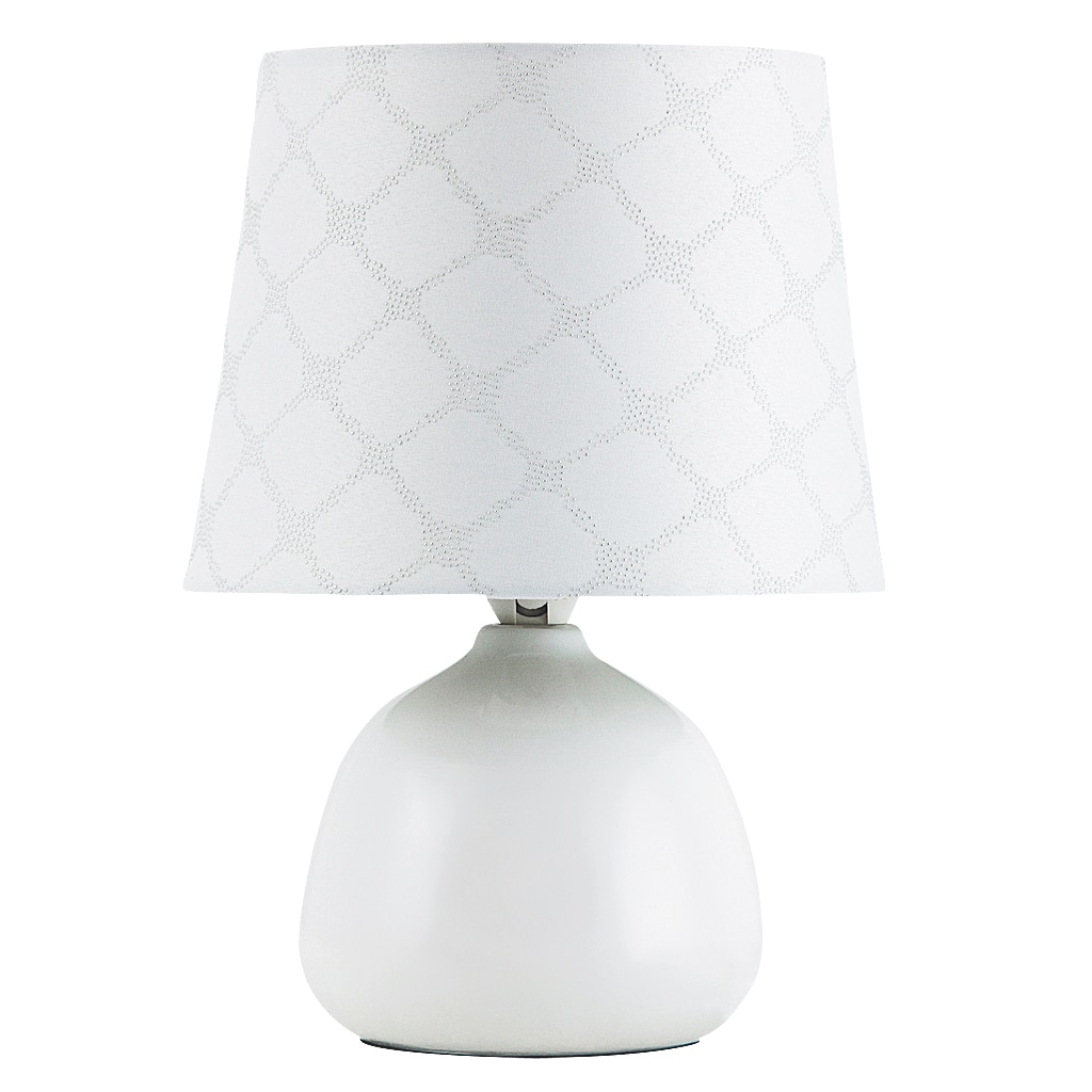 Veioza Rabalux Ellie, E14, 40W, 26 cm, ceramica/textil, Alb