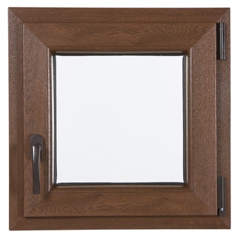 Fereastra PVC , Rehau, 1 canat, Nuc, deschidere simpla pe partea dreapta, 500x500 mm Fereastra PVC , Rehau, 1 canat, Nuc, deschidere simpla pe partea dreapta, 500x500 mm