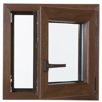 Fereastra PVC ,Rehau, 1 canat, culoare nuc, deschidere oscilobatanta pe partea dreapta, 600x600 mm Fereastra PVC ,Rehau, 1 canat, culoare nuc, deschidere oscilobatanta pe partea dreapta, 600x600 mm