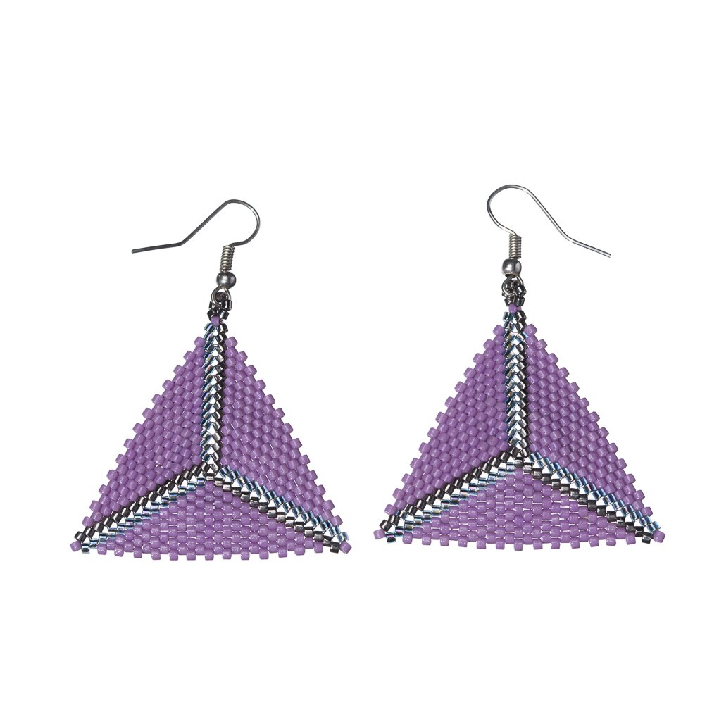 Cercei femei, Mov, model triunghi