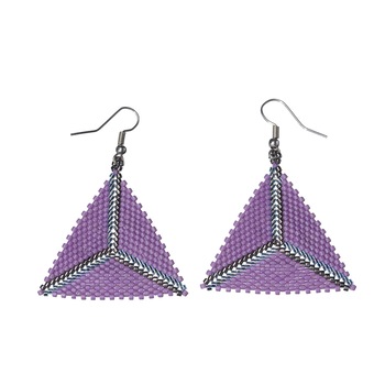 Cercei femei, Mov, model triunghi Cercei femei, Mov, model triunghi