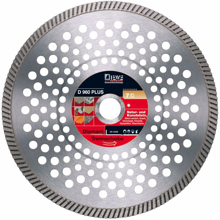 Disc de taiat diamantat, DIEWE, D960 Plus, F 115 x 22,23 x 10 mm, Argintiu