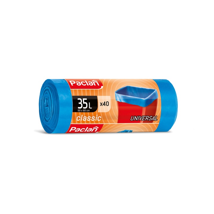 Saci menajeri Paclan Classic 35l albastri 50cmx60cm 40buc
