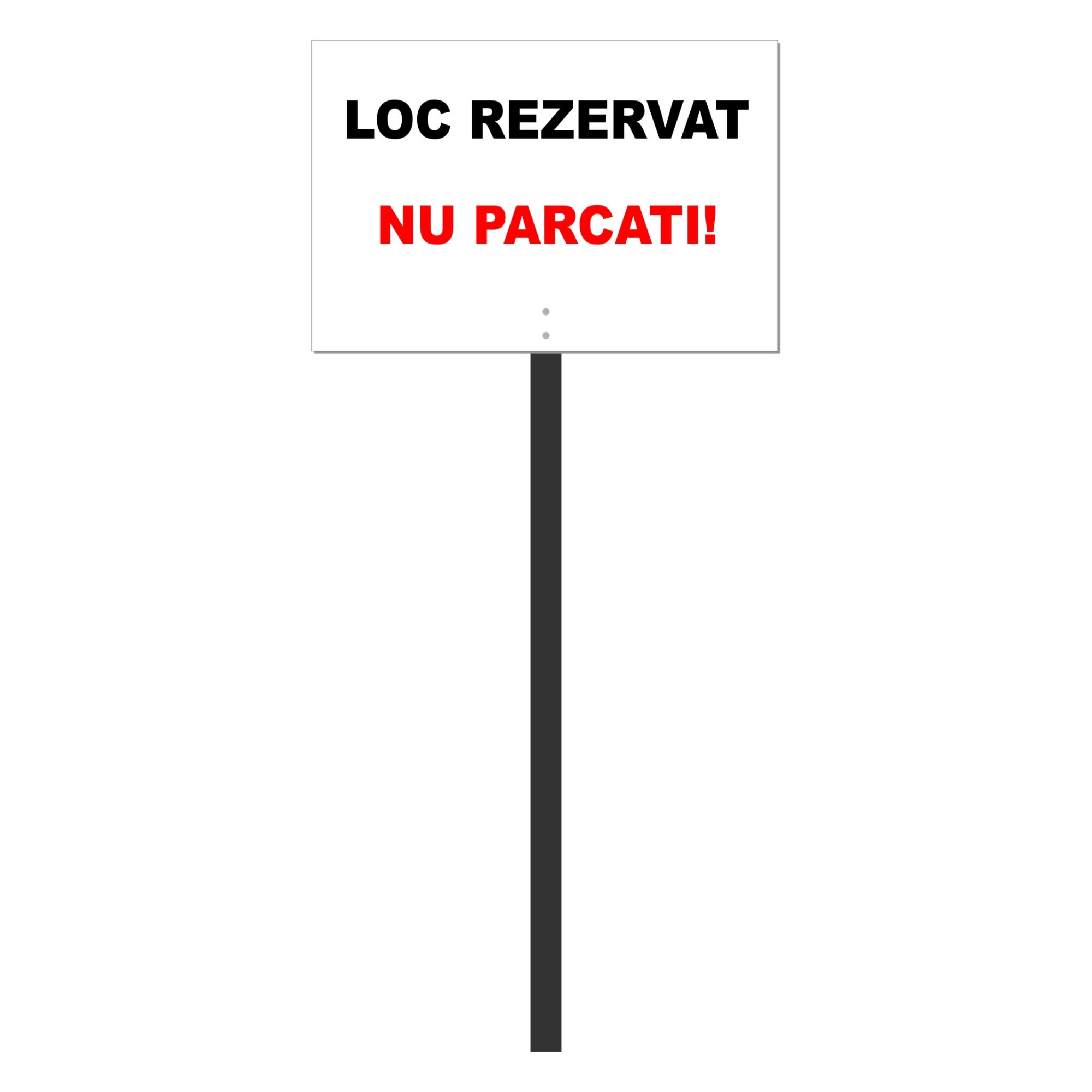 Placuta parcare, aluminiu, 30x20 cm, cu picior sustinere otel