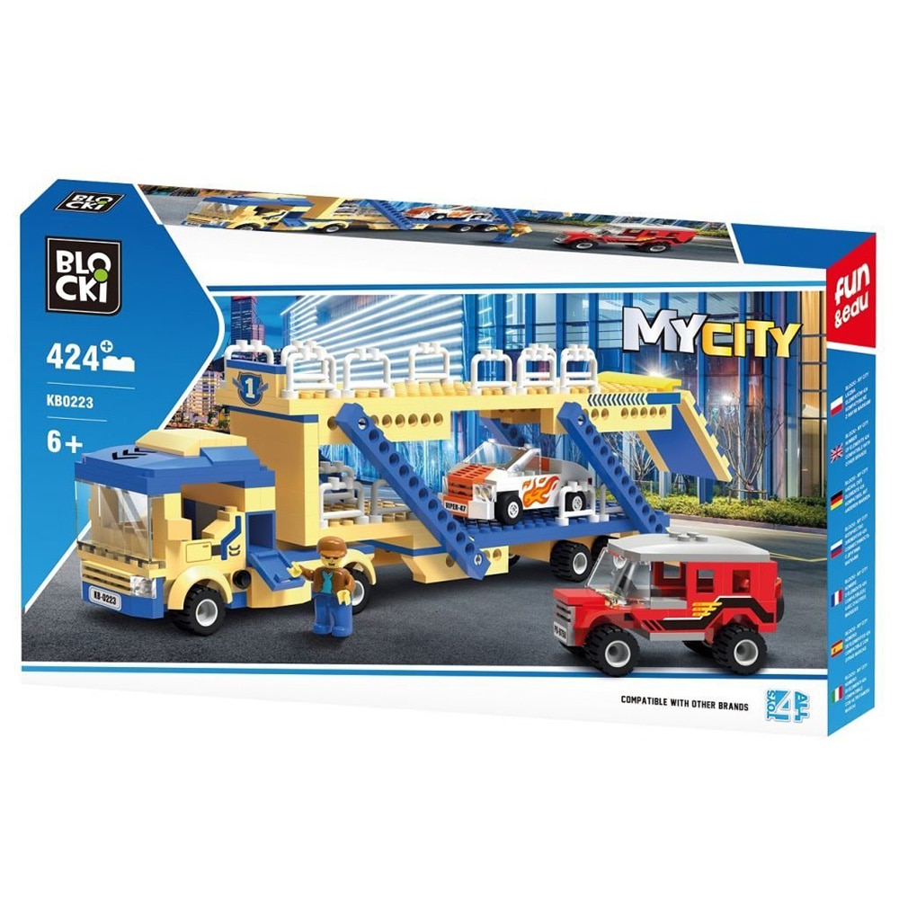Set de constructie Blocki My City - Trailer 2 nivele, 424 piese