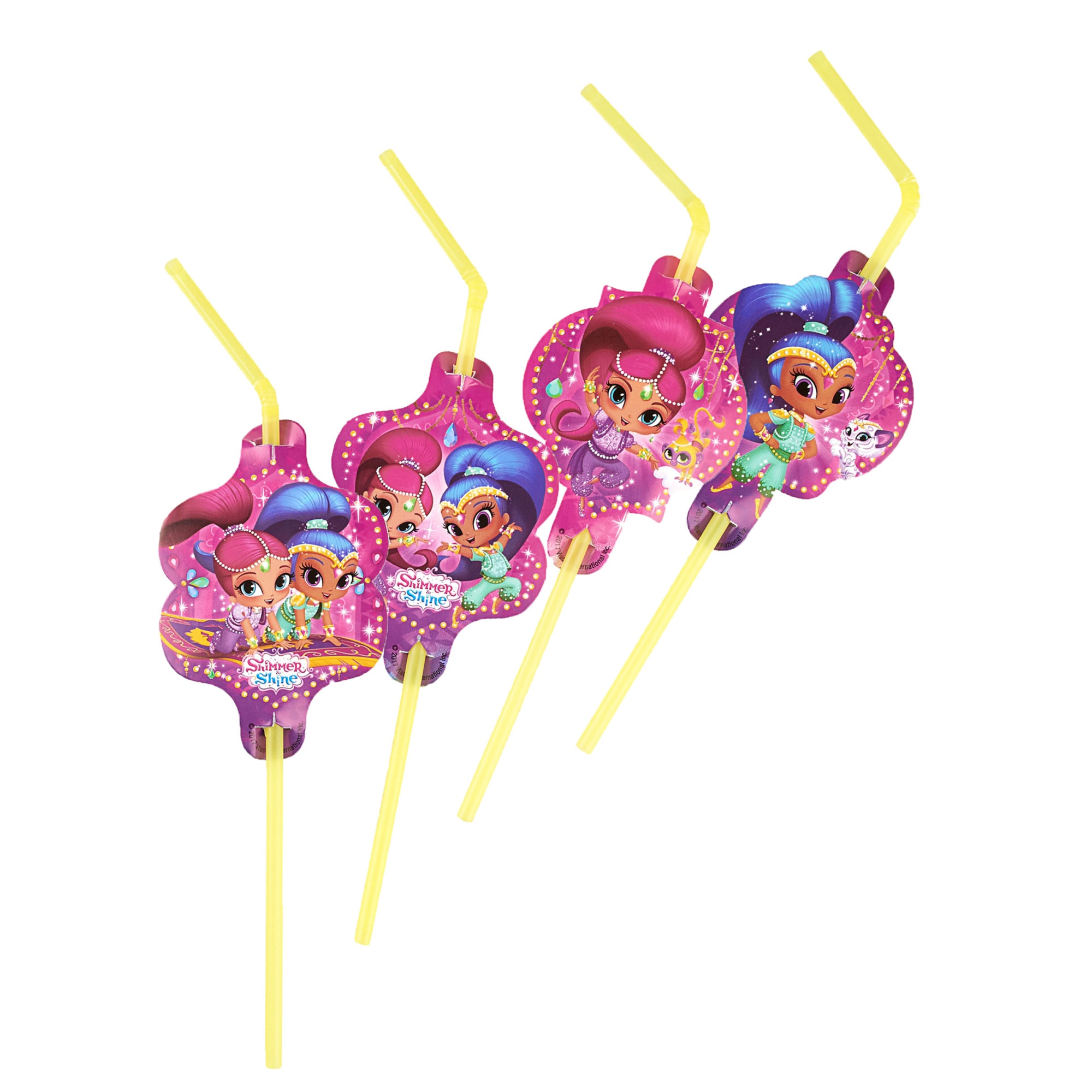 Paie flexibile pentru petrecere, Shimmer and Shine , Amscan 9902157, Set 8 buc