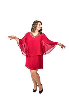 Rochie Burgundy PLUs Size, Imarie, burgundy , marimea 48 Rochie Burgundy PLUs Size, Imarie, burgundy , marimea 48