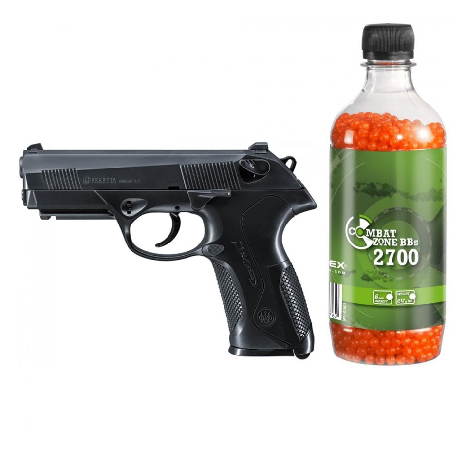 Set pistol airsoft arc si flacon 2700 buc bile 0.12 g, 0.5 jouli, Umarex Beretta PX4 Storm eMAG.ro