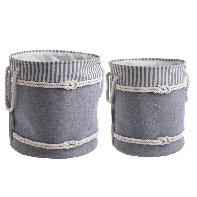 Set 2 cosuri de baie cu maner albastru si crem 43 cm