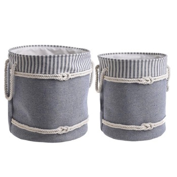 Set 2 cosuri de baie cu maner albastru si crem 43 cm Set 2 cosuri de baie cu maner albastru si crem 43 cm