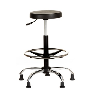 Scaun laborator QMOBILI 1290 EXT ROT CR VE Negru, suport picioare, sezut rotund poliuretan, baza cromata, picioare fixe (ventuze) Scaun laborator QMOBILI 1290 EXT ROT CR VE Negru, suport picioare, sezut rotund poliuretan, baza cromata, picioare fixe (ventuze)