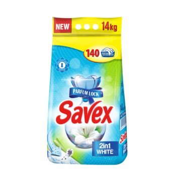 Detergent automat SAVEX 2IN1 WHITE, 140 spalari, 14 kg Detergent automat SAVEX 2IN1 WHITE, 140 spalari, 14 kg