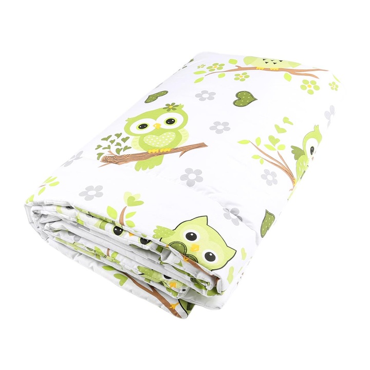 Pilota Balticbebe Alb, Bumbac, Fete, Bufnita, Fara inchidere - 70x90x3 cm, 0 +